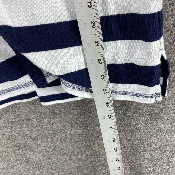 5/$45 Talbots T-Shirt Women M Medium White Striped V-Neck Short Sleeve Cotton - Picture 8 of 9